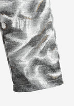 Pantalón de corte recto y relajado en jacquard de chenilla con brillo | MWM [PS_COLORS:GREY]