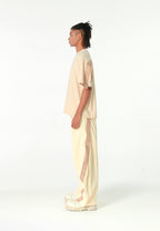 Pantalón barrel con cintas asimétricas MWM y bajos ajustables | MWM [PS_COLORS:BEIGE]