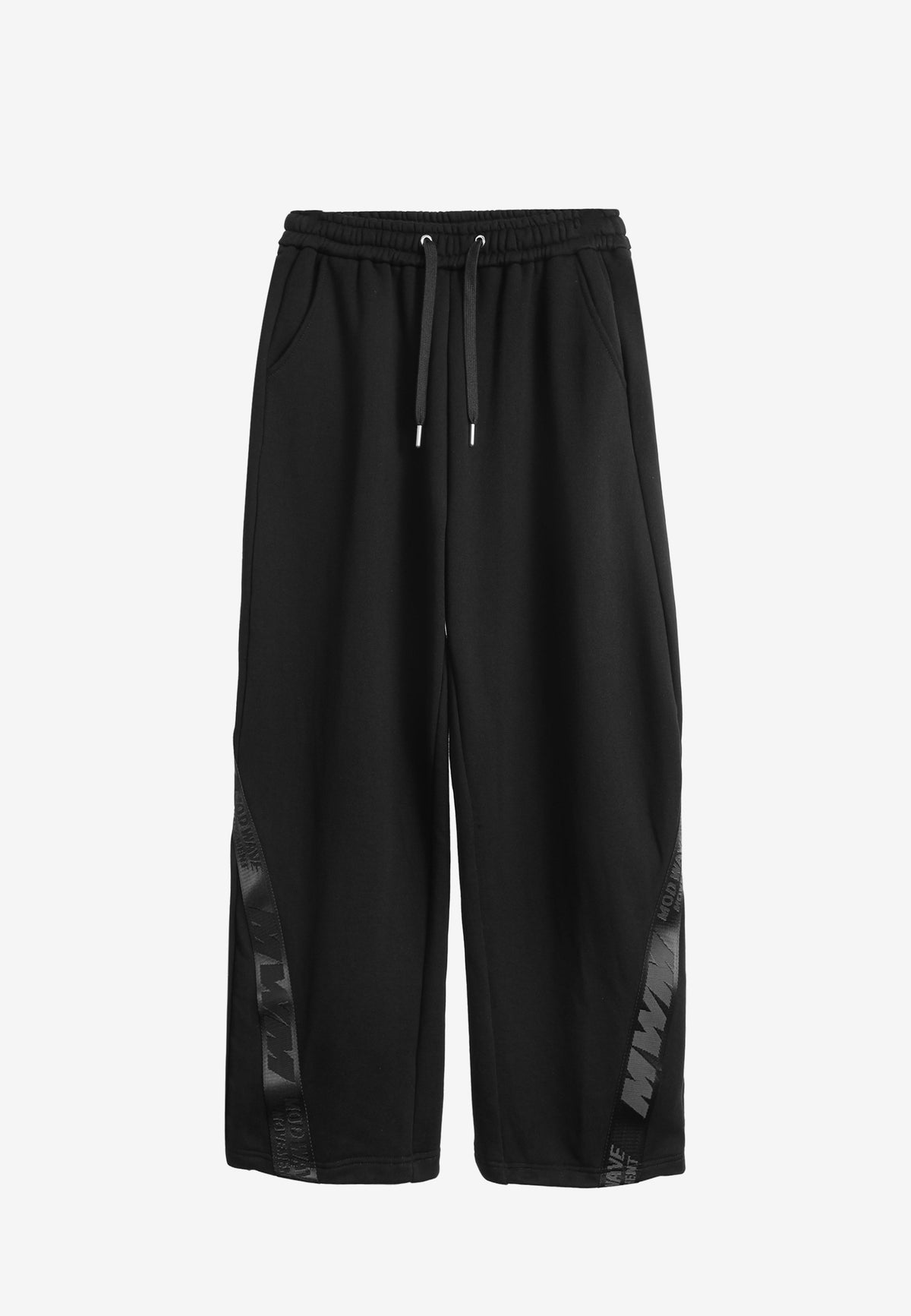 Pantalón barrel con cintas asimétricas MWM y bajos ajustables | MWM [PS_COLORS:BLACK]
