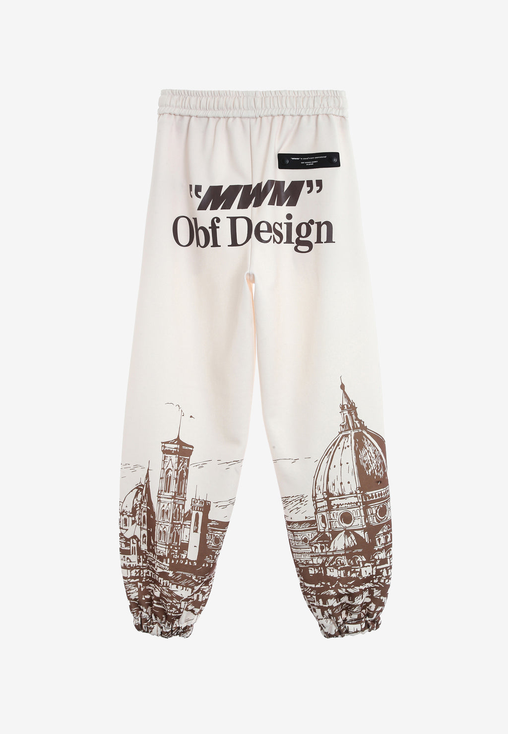 Pantalón jogger con paisaje alpino full-print y cintura elástica | MWM [PS_COLORS:BROWN]