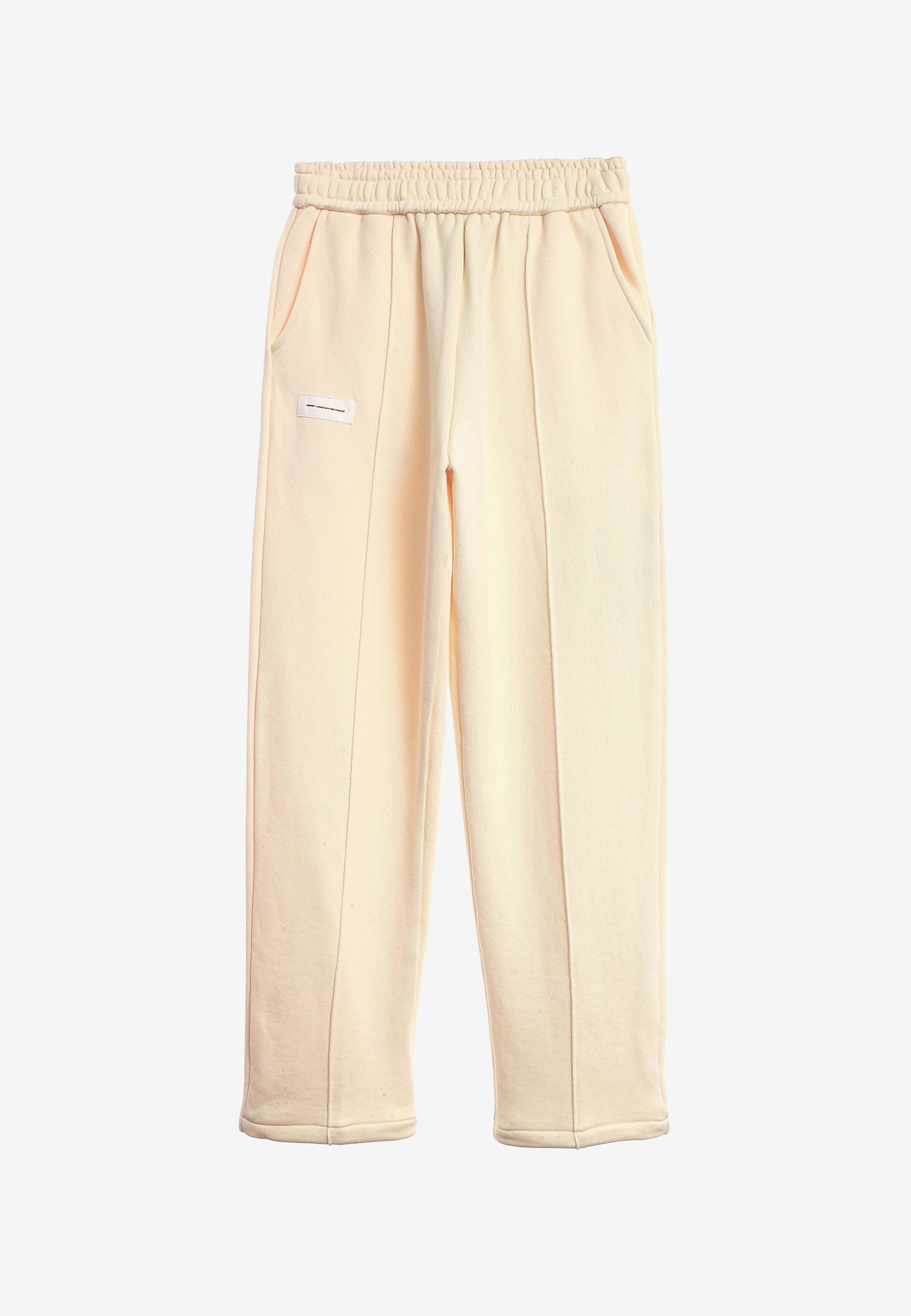 Pantalón basico de algodón de corte recto y relajado con cintura elástica | MWM [PS_COLORS:BEIGE]