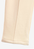 Pantalón basico de algodón de corte recto y relajado con cintura elástica | MWM [PS_COLORS:BEIGE]