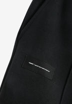 Pantalón basico de algodón de corte recto y relajado con cintura elástica | MWM [PS_COLORS:BLACK]