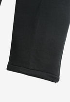 Pantalón basico de algodón de corte recto y relajado con cintura elástica | MWM [PS_COLORS:BLACK]