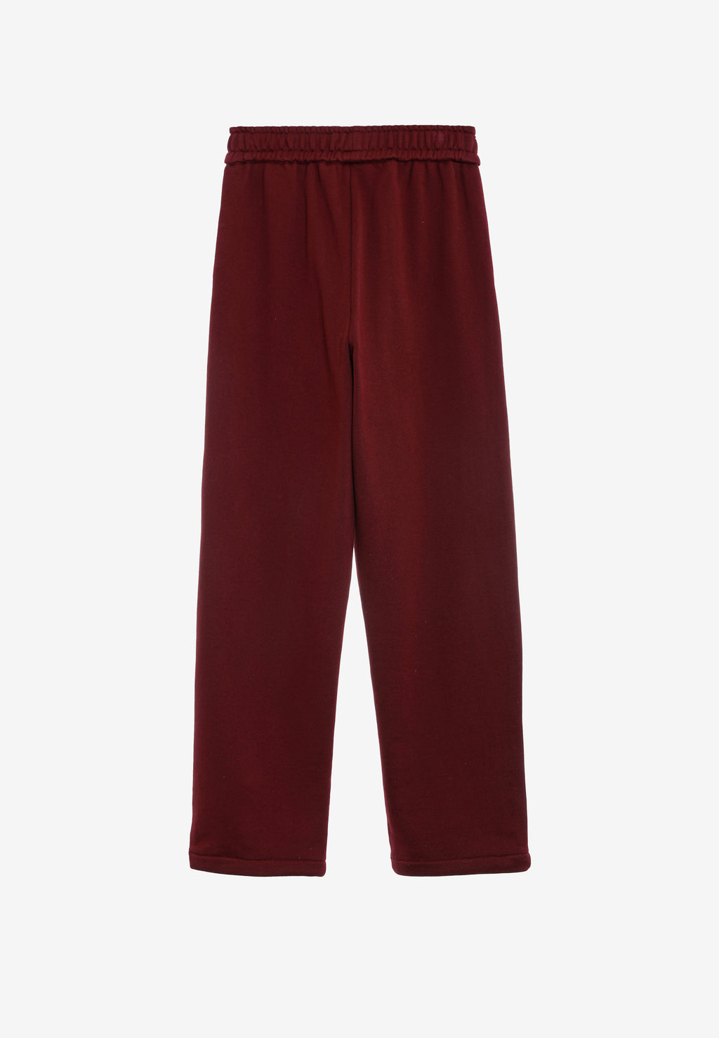 Pantalón basico de algodón de corte recto y relajado con cintura elástica | MWM [PS_COLORS:BURGUNDY]