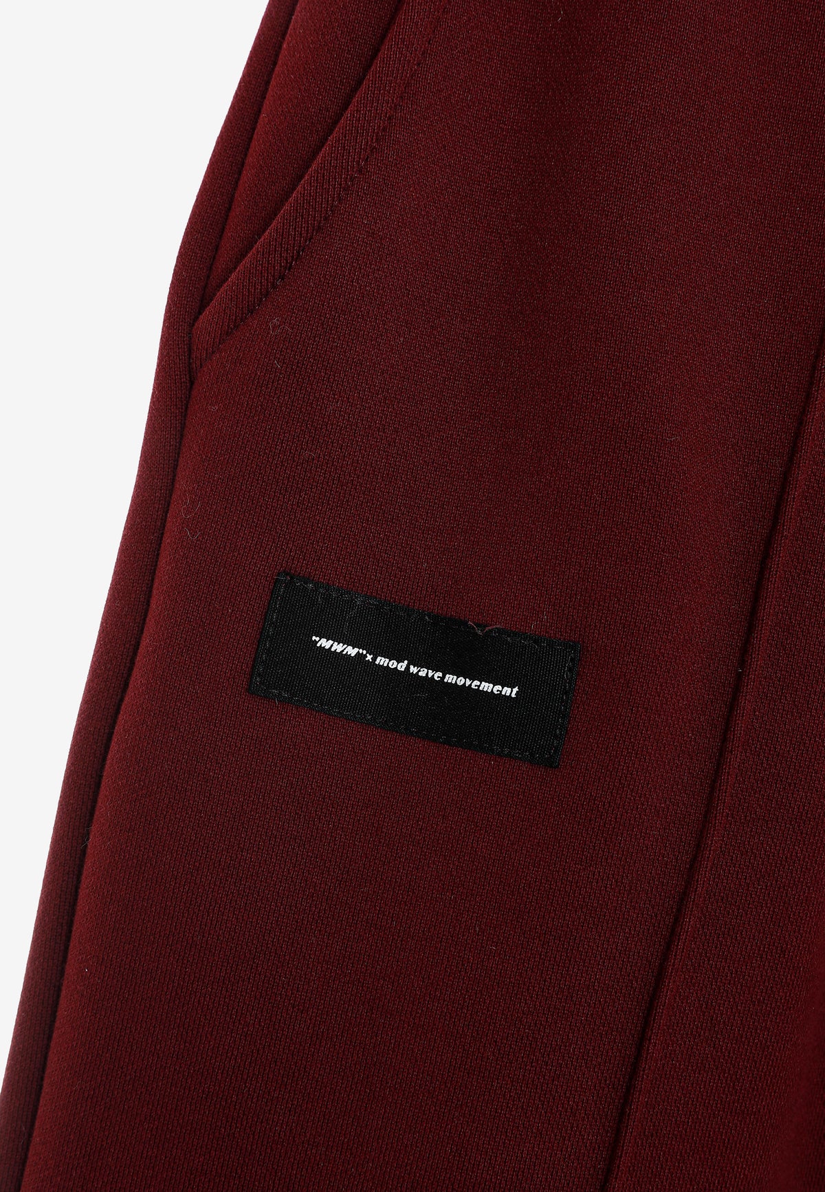 Pantalón basico de algodón de corte recto y relajado con cintura elástica | MWM [PS_COLORS:BURGUNDY]