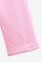 Pantalón basico de algodón de corte recto y relajado con cintura elástica | MWM [PS_COLORS:PINK]