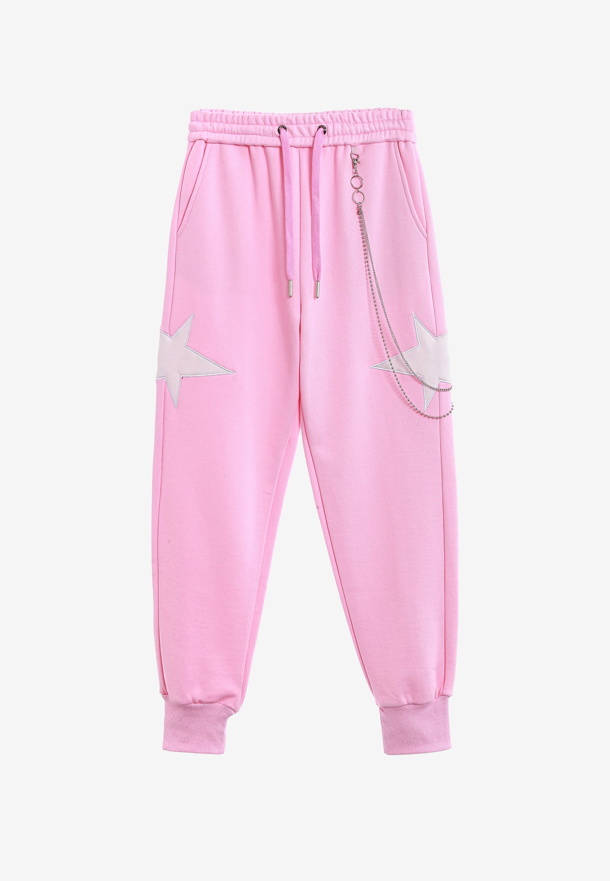 Pantalón jogger Wings con parches de estrellas y cadena lateral | MWM [PS_COLORS:PINK]