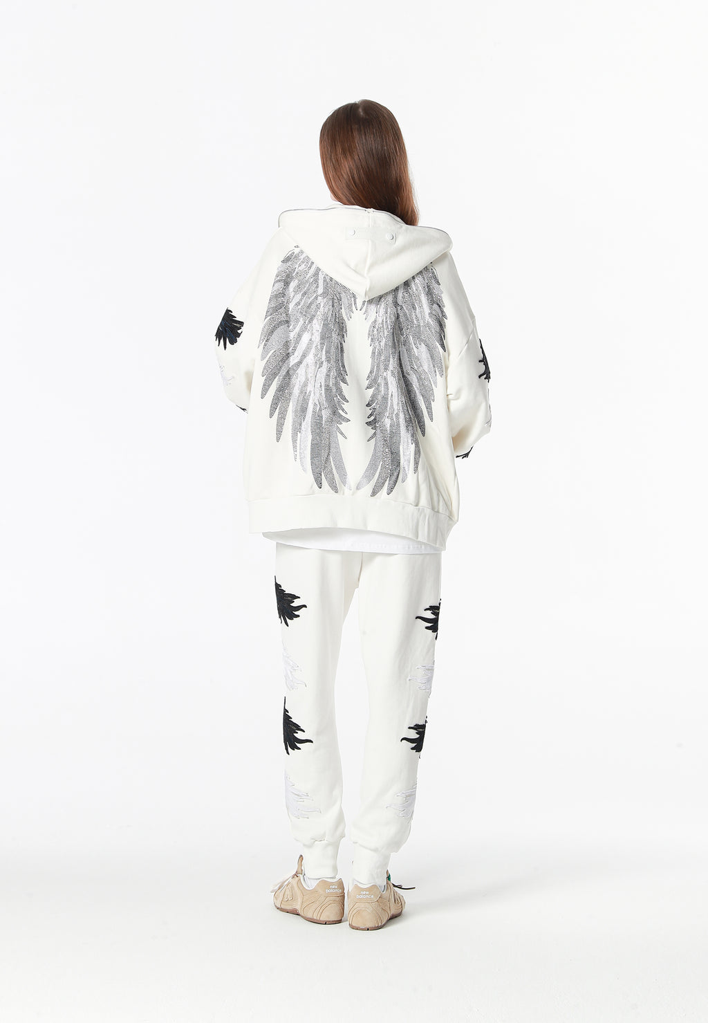 Pantalón jogger Wings con parches Mini Wings en los laterales | MWM [PS_COLORS:WHITE]