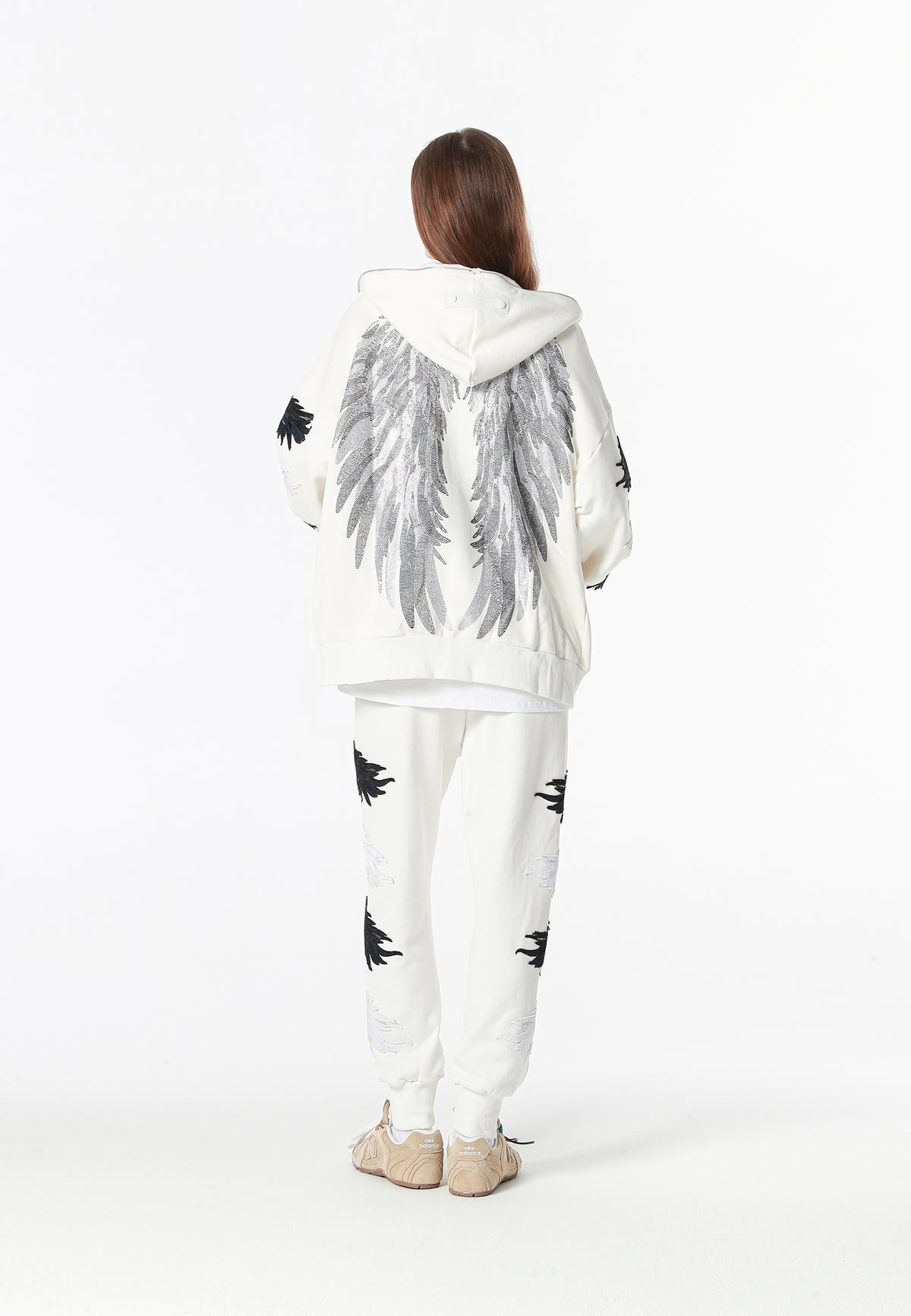 Pantalón jogger Wings con parches Mini Wings en los laterales | MWM [PS_COLORS:WHITE]