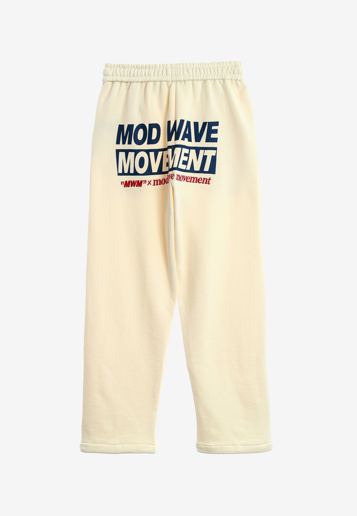Pantalón TEDDY de corte recto y relajado con bordado Mod Wave Movement en la parte trasera | MWM [PS_COLORS:ECRU]