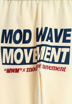 Pantalón TEDDY de corte recto y relajado con bordado Mod Wave Movement en la parte trasera | MWM [PS_COLORS:ECRU]