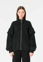 Chaqueta acolchada convertible en chaleco con mangas extraíbles y cuello alto | MWM [PS_COLORS:BLACK]