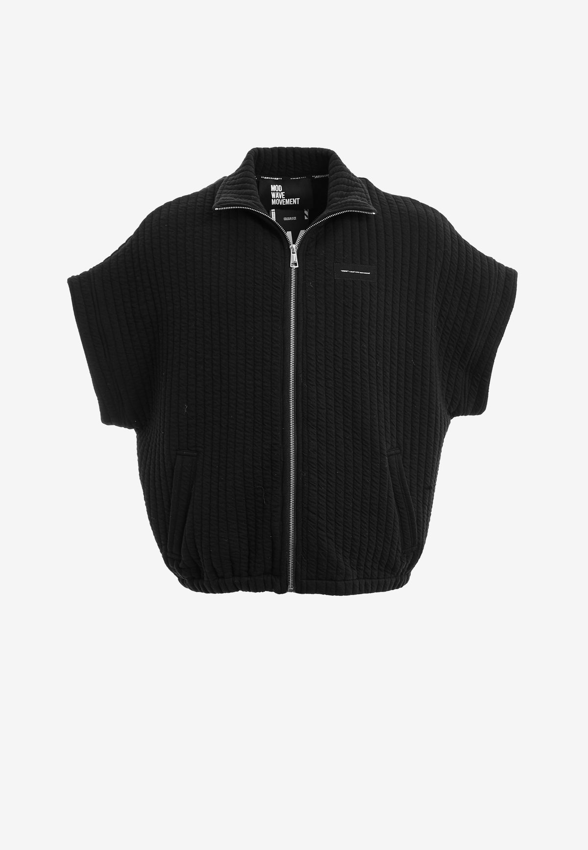 Chaqueta acolchada convertible en chaleco con mangas extraíbles y cuello alto | MWM [PS_COLORS:BLACK]