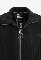 Chaqueta acolchada convertible en chaleco con mangas extraíbles y cuello alto | MWM [PS_COLORS:BLACK]