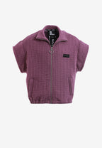 Chaqueta acolchada convertible en chaleco con mangas extraíbles y cuello alto | MWM [PS_COLORS:BURGUNDY]