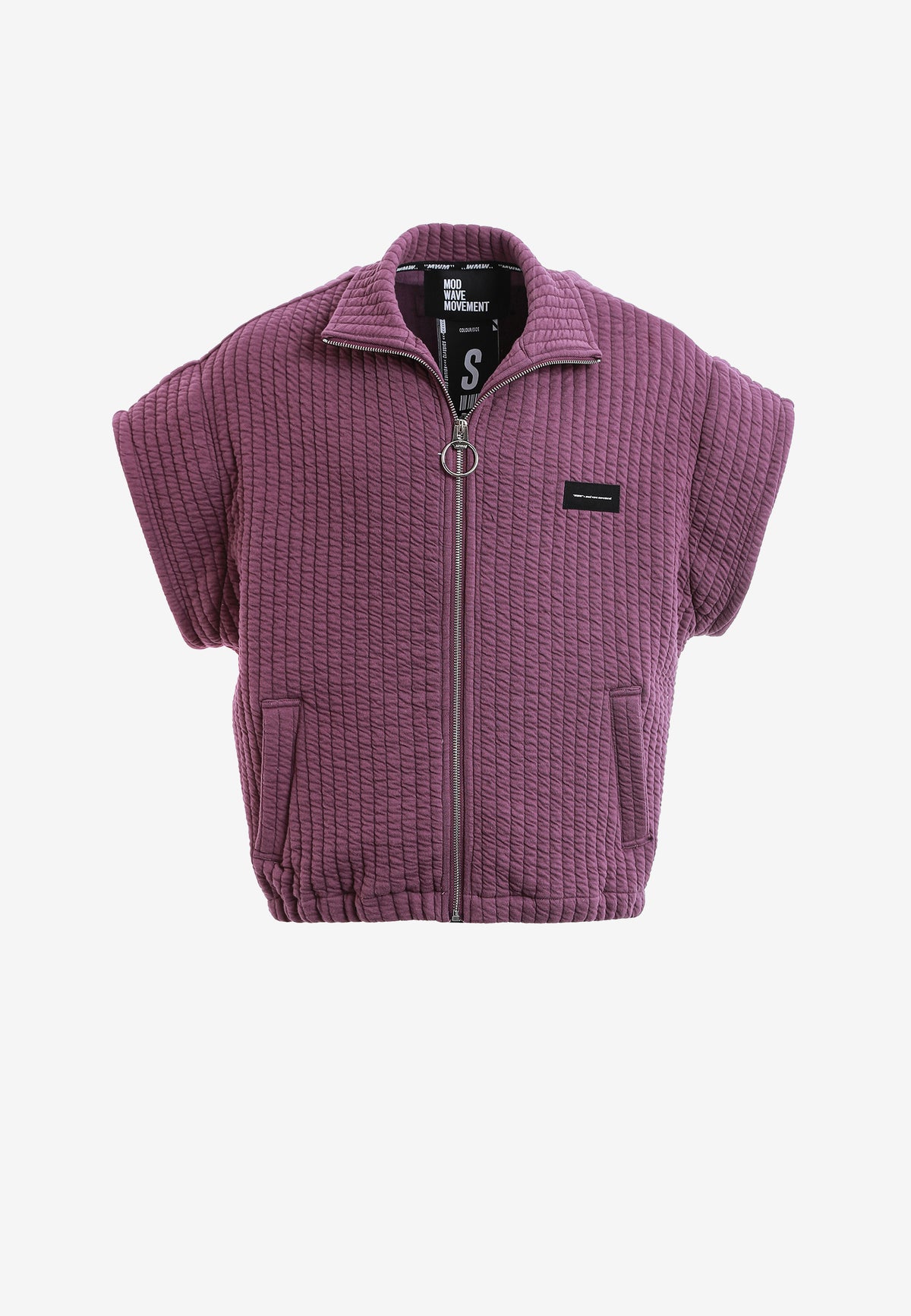 Chaqueta acolchada convertible en chaleco con mangas extraíbles y cuello alto | MWM [PS_COLORS:BURGUNDY]