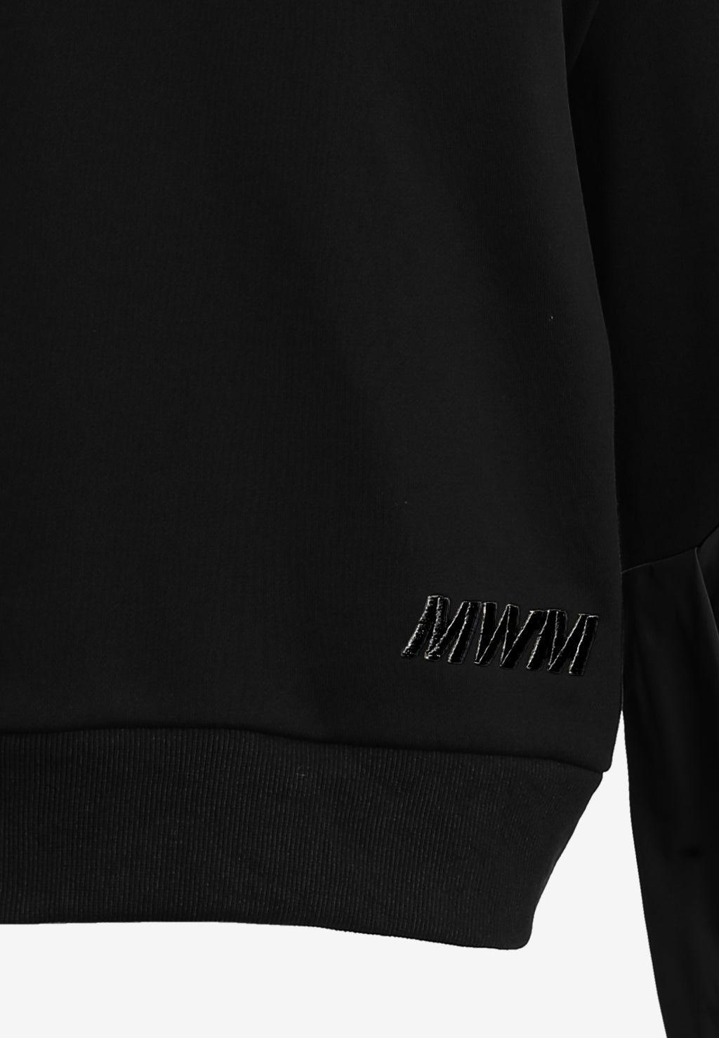 Sudadera corta y relajada con cuello en pico y mangas globo | MWM [PS_COLORS:BLACK]