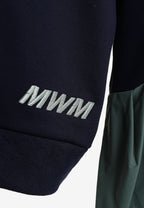 Sudadera corta y relajada con cuello en pico y mangas globo | MWM [PS_COLORS:NAVY]