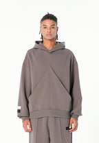 Sudadera corta con detalle triangular y X de cordones cruzados | MWM [PS_COLORS:GREY]