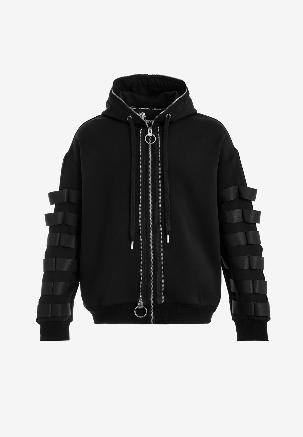 Sudadera con capucha y cintas industriales en los brazos | MWM [PS_COLORS:UNASSIGNED]