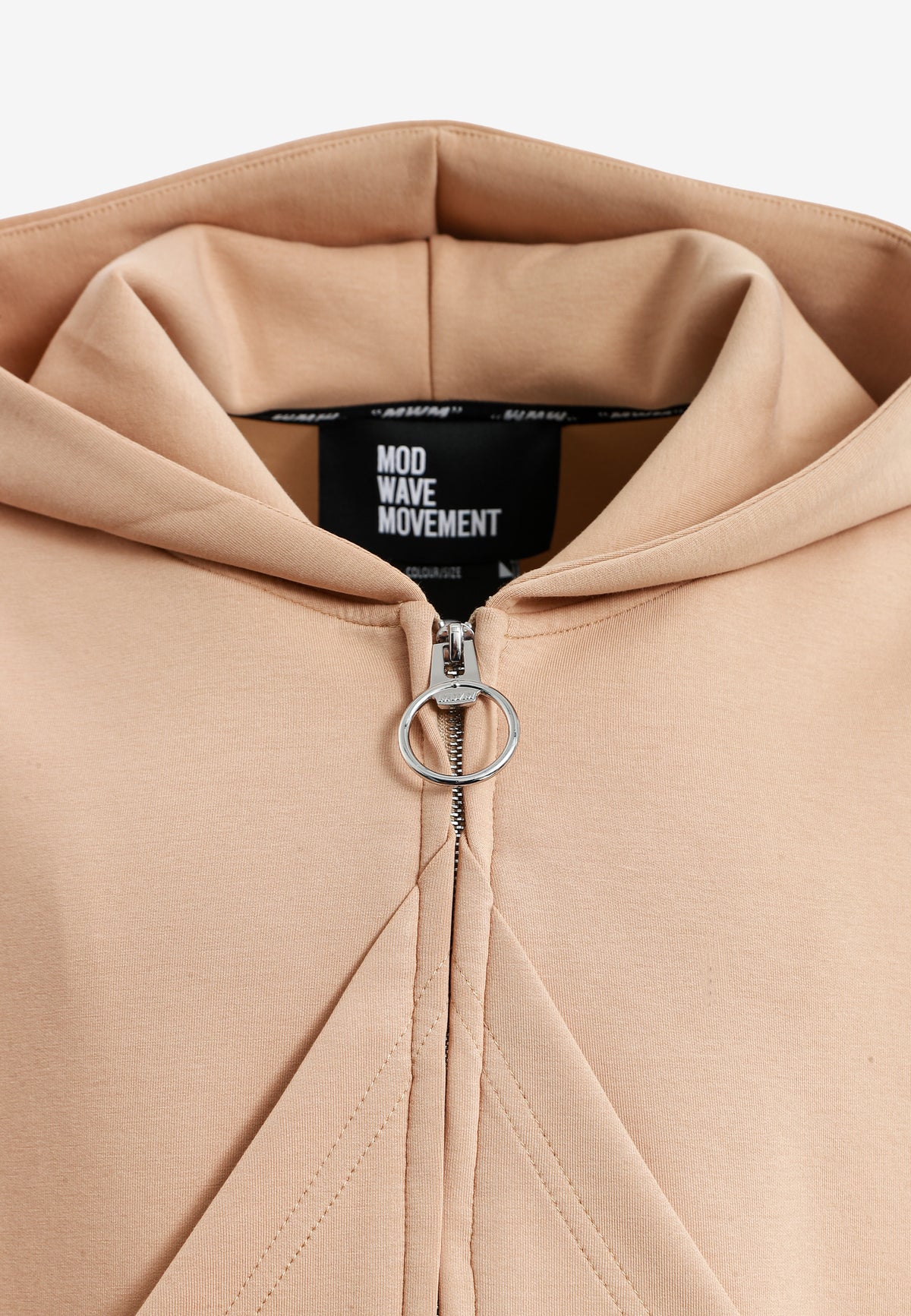 Sudadera con capucha, cremallera frontal y mangas globo | MWM [PS_COLORS:BEIGE]