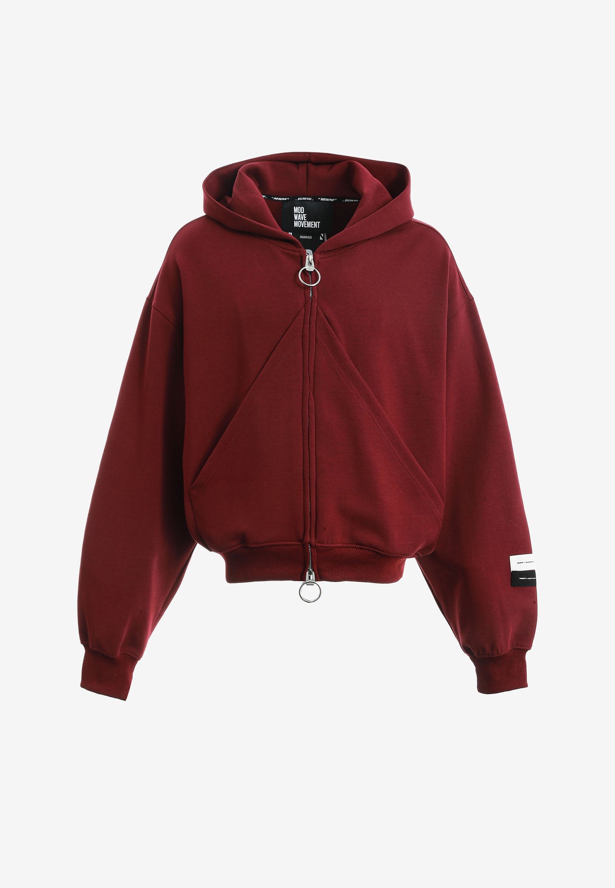 Sudadera con capucha, cremallera frontal y mangas globo | MWM [PS_COLORS:BURGUNDY]