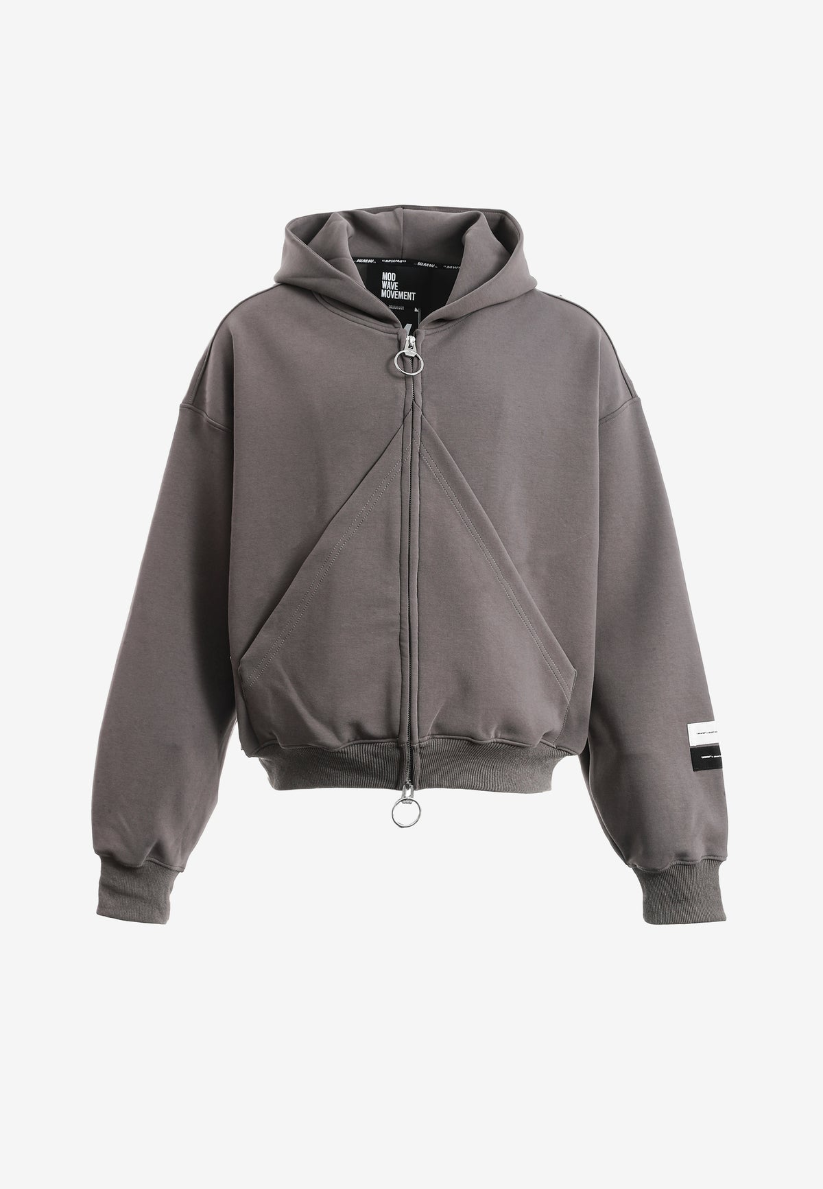 Sudadera con capucha, cremallera frontal y mangas globo | MWM [PS_COLORS:GREY]