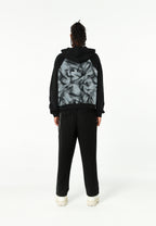 Sudadera con capucha, media cremallera y panel jacquard de chenilla con brillo | MWM [PS_COLORS:BLACK]