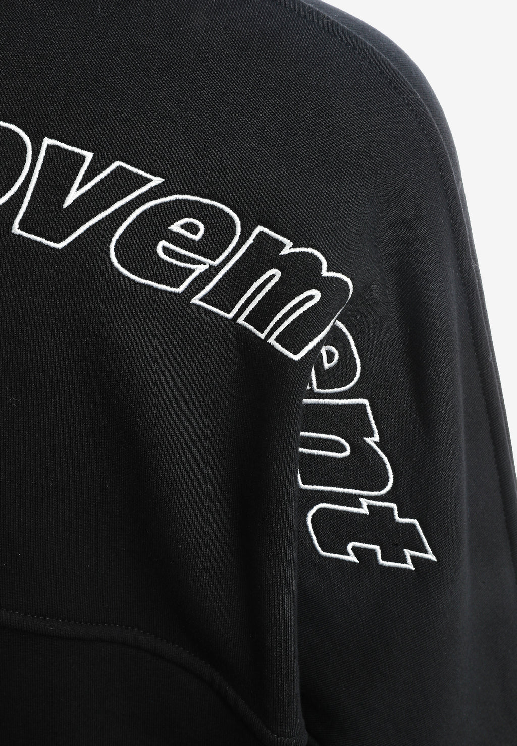 Sudadera con capucha corta lavada con bordado Mod Wave Movement en los hombros | MWM [PS_COLORS:BLACK]