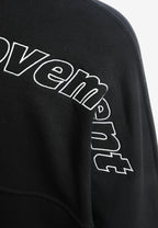 Sudadera con capucha corta lavada con bordado Mod Wave Movement en los hombros | MWM [PS_COLORS:BLACK]