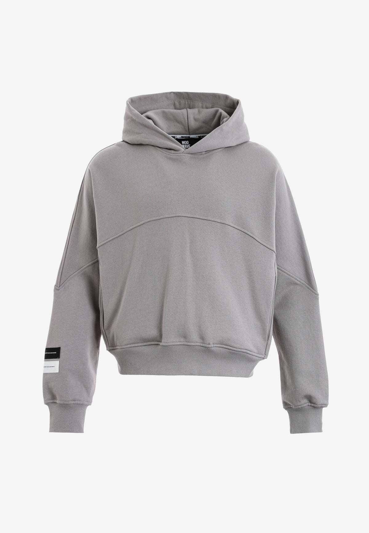 Sudadera con capucha corta lavada con bordado Mod Wave Movement en los hombros | MWM [PS_COLORS:GREY]