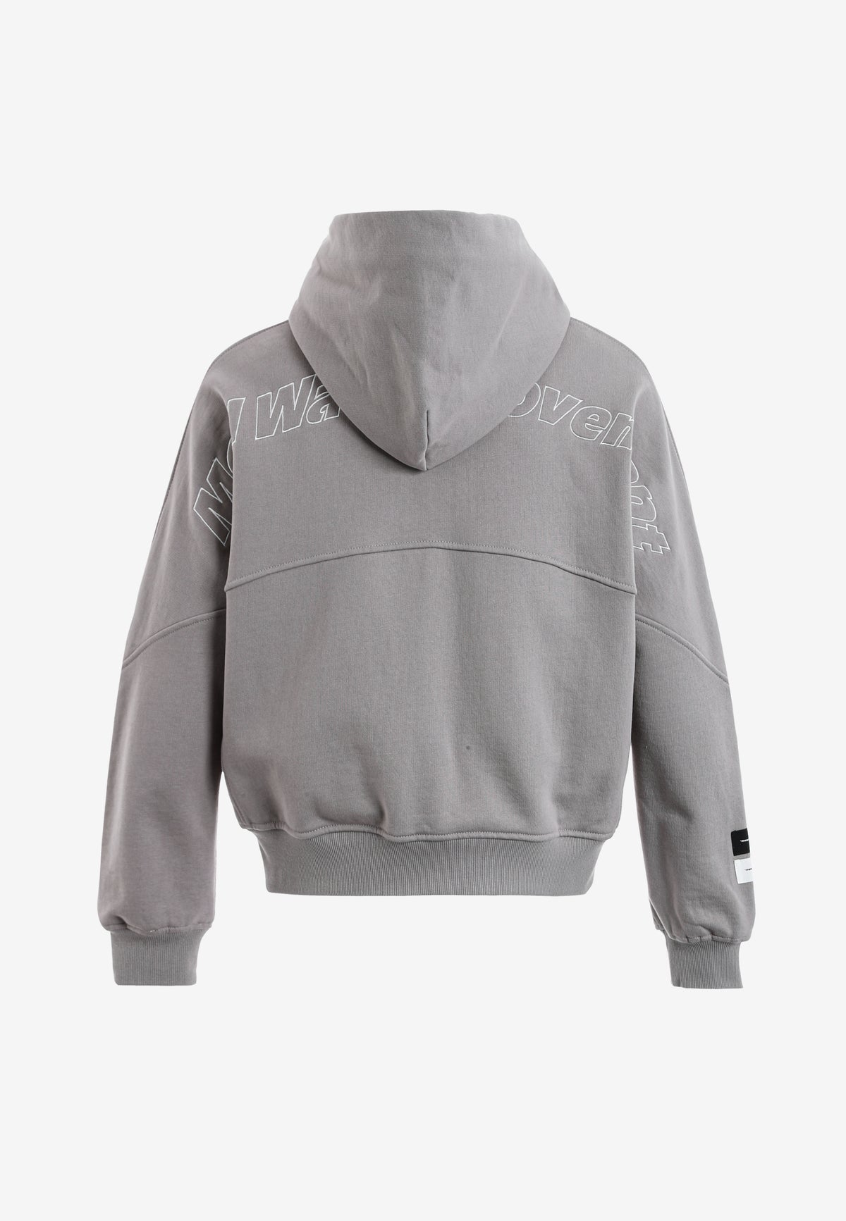 Sudadera con capucha corta lavada con bordado Mod Wave Movement en los hombros | MWM [PS_COLORS:GREY]