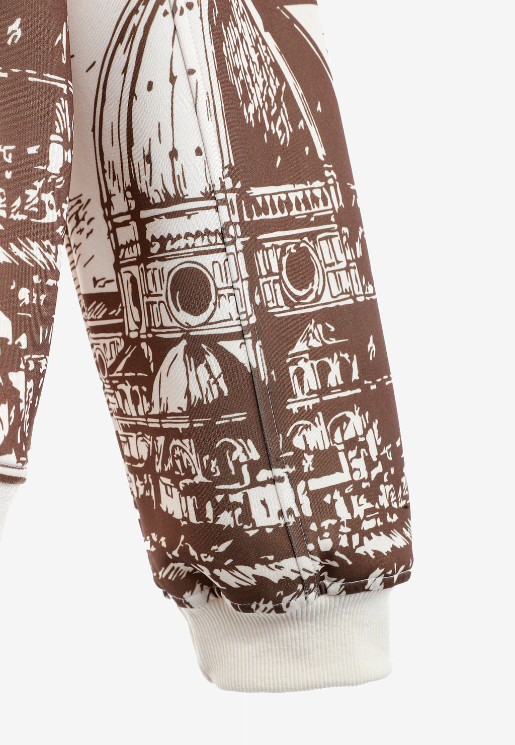 Sudadera polo con paisaje full-print y media cremallera | MWM [PS_COLORS:BROWN]