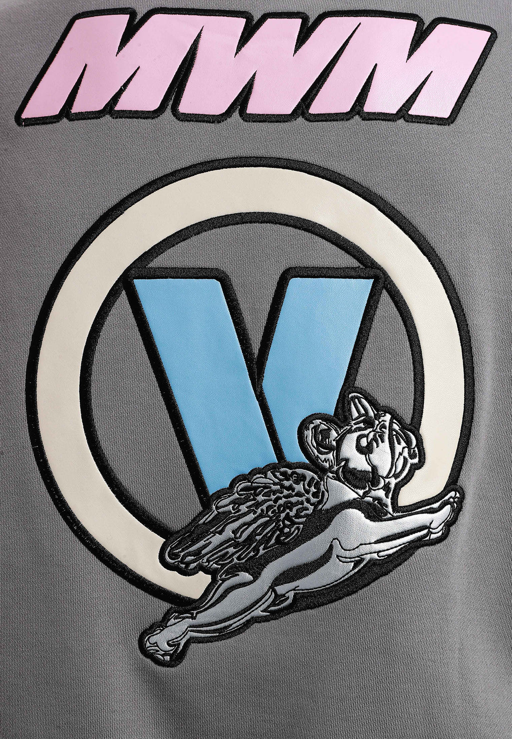 Sudadera Vanguard Dogs VDOG corta con bulldog y aplicaciones efecto piel en la espalda | MWM [PS_COLORS:GREY]