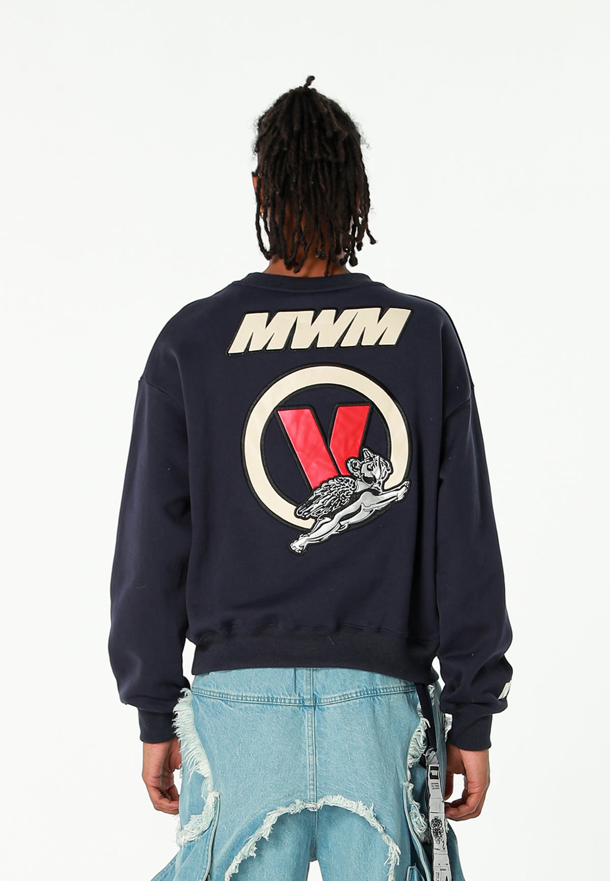 Sudadera Vanguard Dogs VDOG corta con bulldog y aplicaciones efecto piel en la espalda | MWM [PS_COLORS:NAVY]