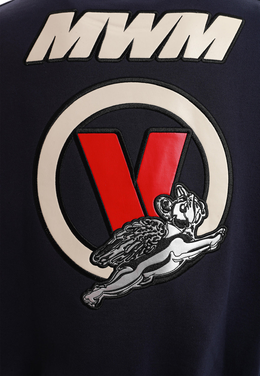 Sudadera Vanguard Dogs VDOG corta con bulldog y aplicaciones efecto piel en la espalda | MWM [PS_COLORS:NAVY]