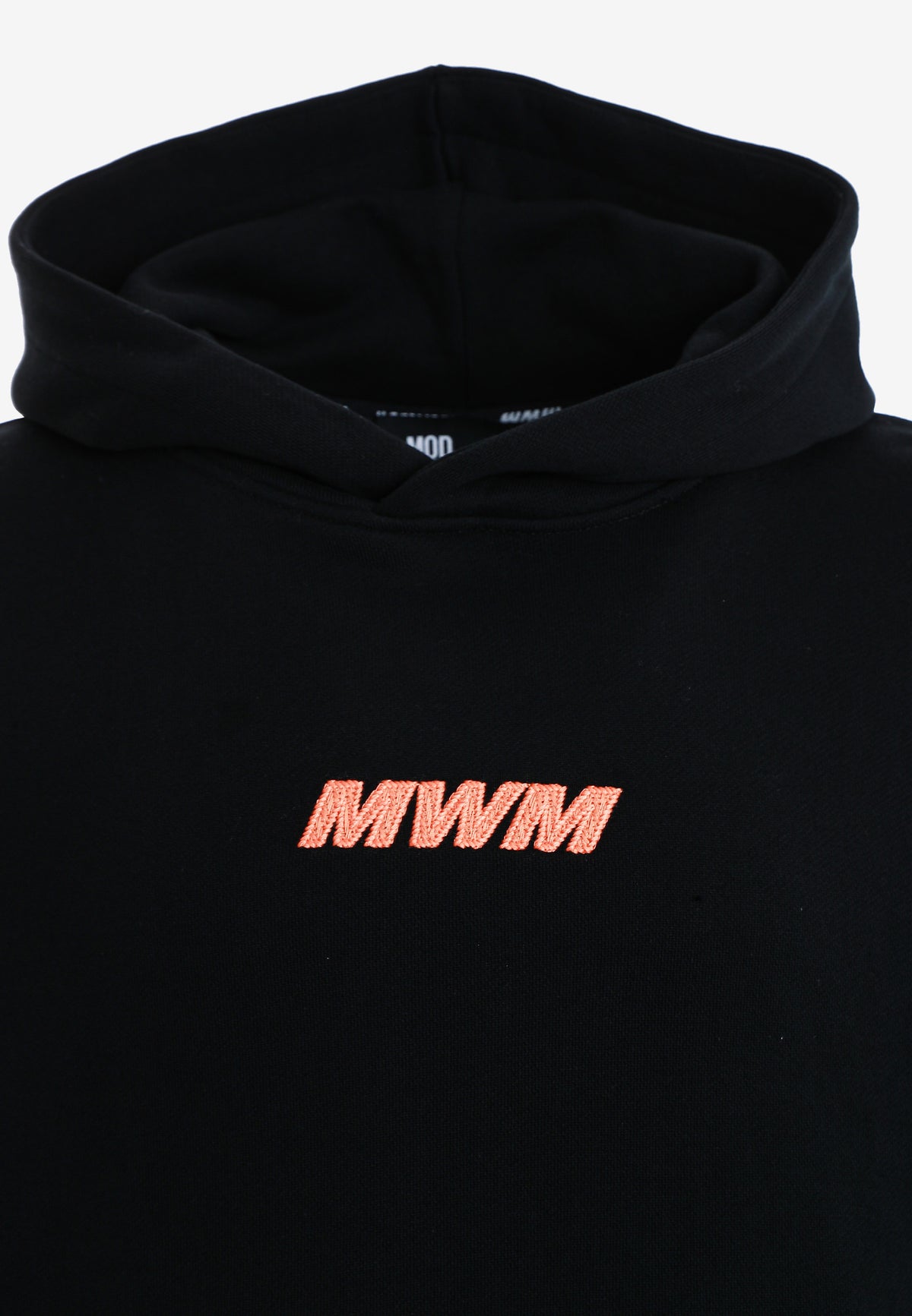Sudadera con capucha TEDDY corta con parche Teddy de peluche en la espalda | MWM [PS_COLORS:BLACK]