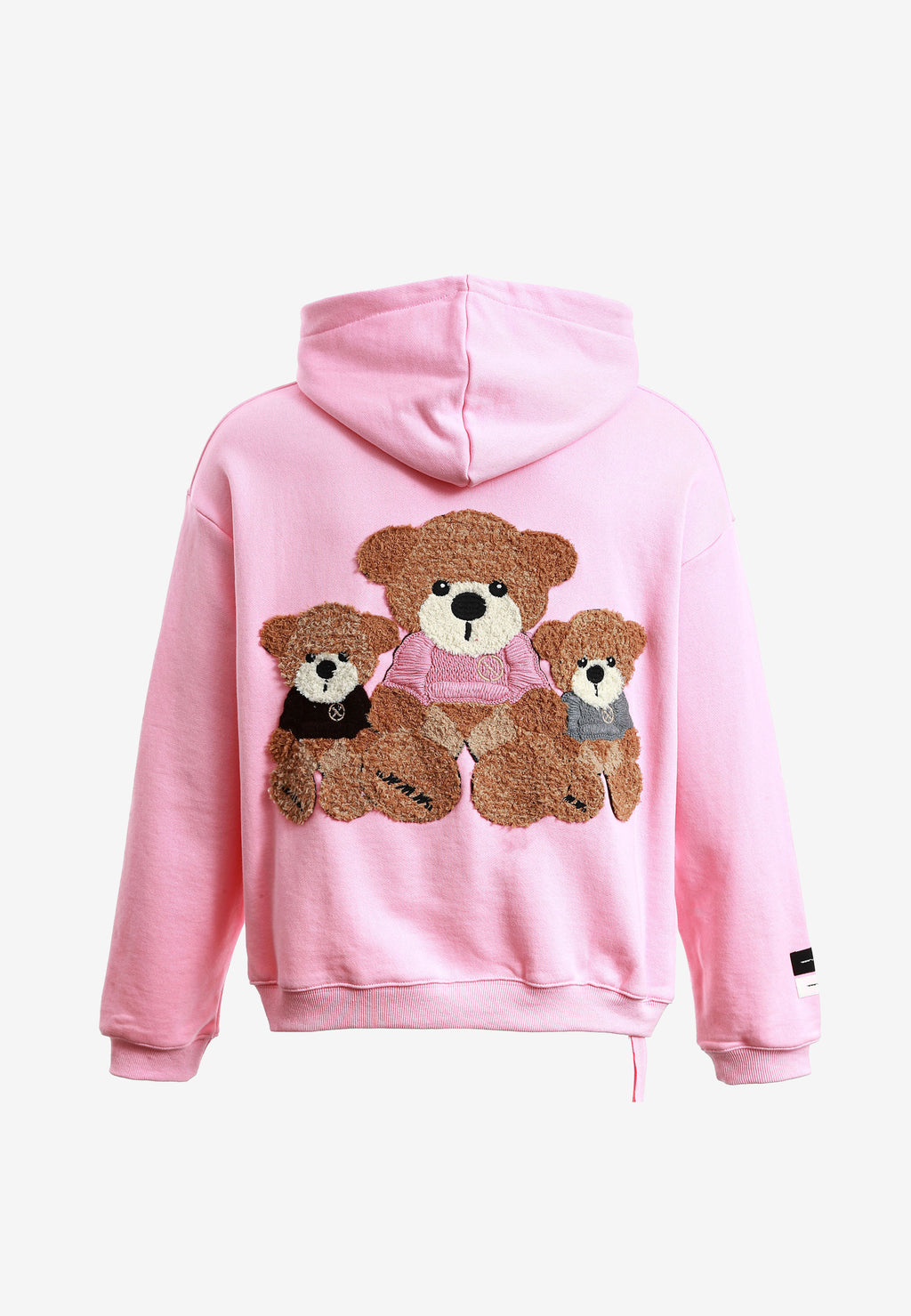 Sudadera con capucha TEDDY corta con parche Teddy de peluche en la espalda | MWM [PS_COLORS:PINK]