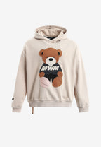 Sudadera con capucha con parche Teddy de canvas en el frontal | MWM [PS_COLORS:BEIGE]