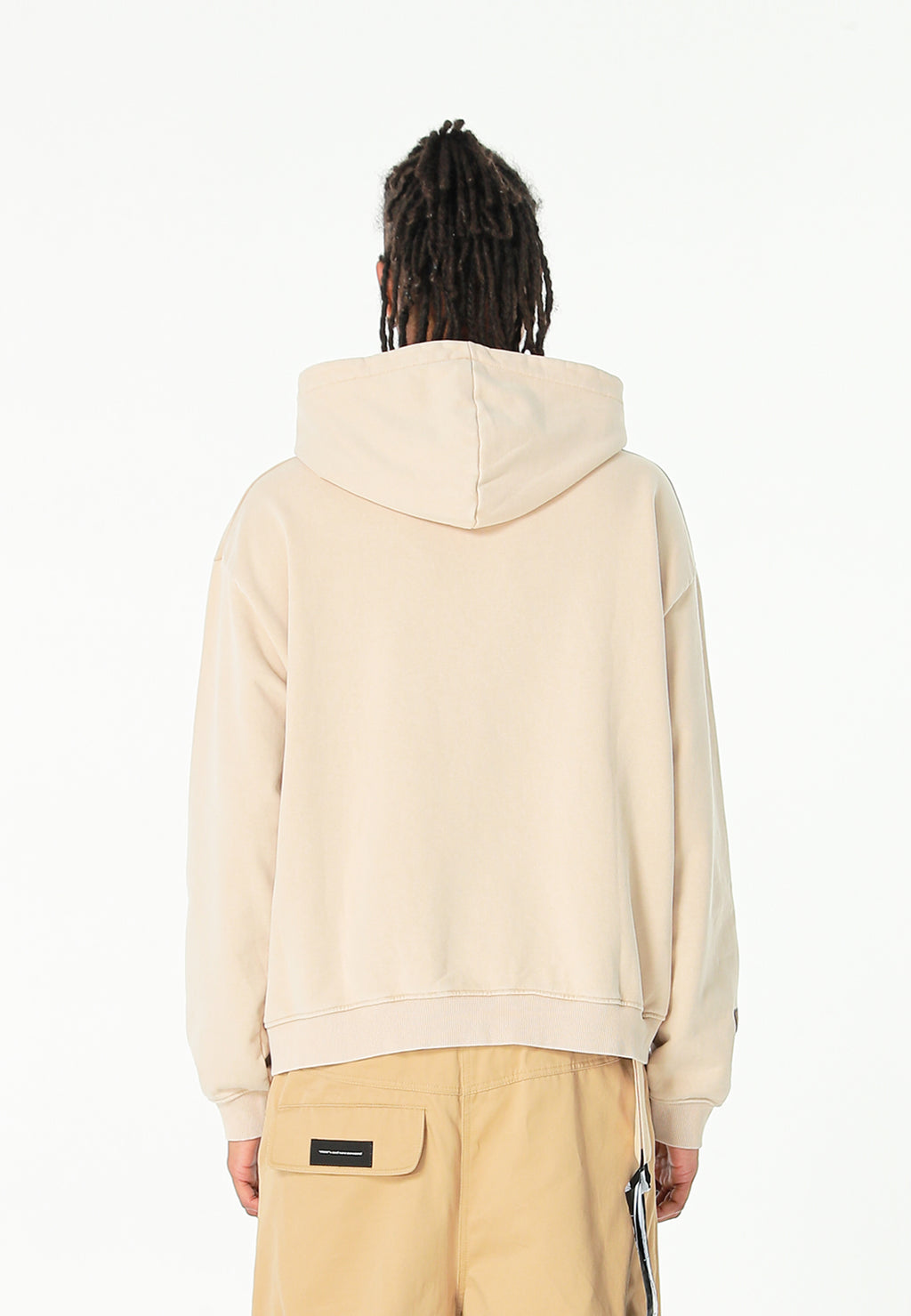 Sudadera con capucha con parche Teddy de canvas en el frontal | MWM [PS_COLORS:BEIGE]