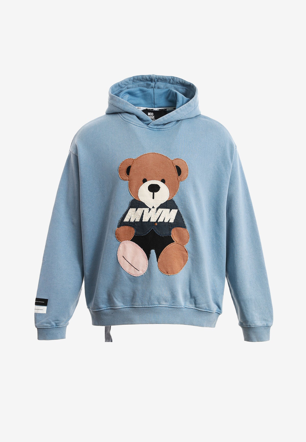 Sudadera con capucha con parche Teddy de canvas en el frontal | MWM [PS_COLORS:BLUE]
