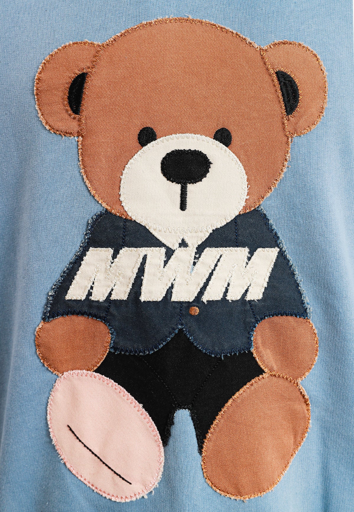 Sudadera con capucha con parche Teddy de canvas en el frontal | MWM [PS_COLORS:BLUE]