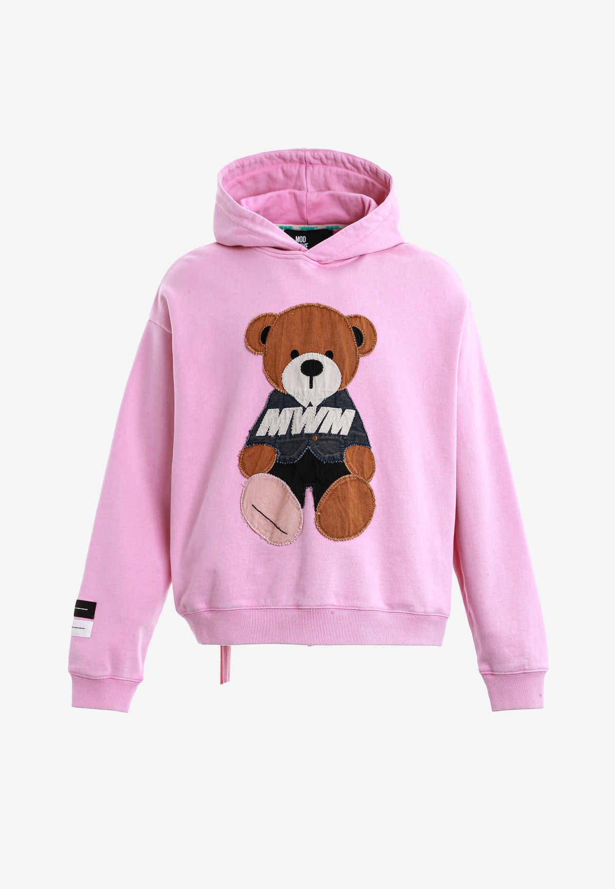 Sudadera con capucha con parche Teddy de canvas en el frontal | MWM [PS_COLORS:PINK]