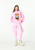 Sudadera con capucha con parche Teddy de canvas en el frontal | MWM [PS_COLORS:PINK]
