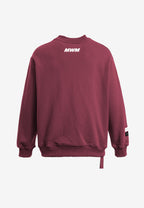 Sudadera TEDDY de corte relajado con print patchwork 3D en el frontal | MWM [PS_COLORS:BURGUNDY]
