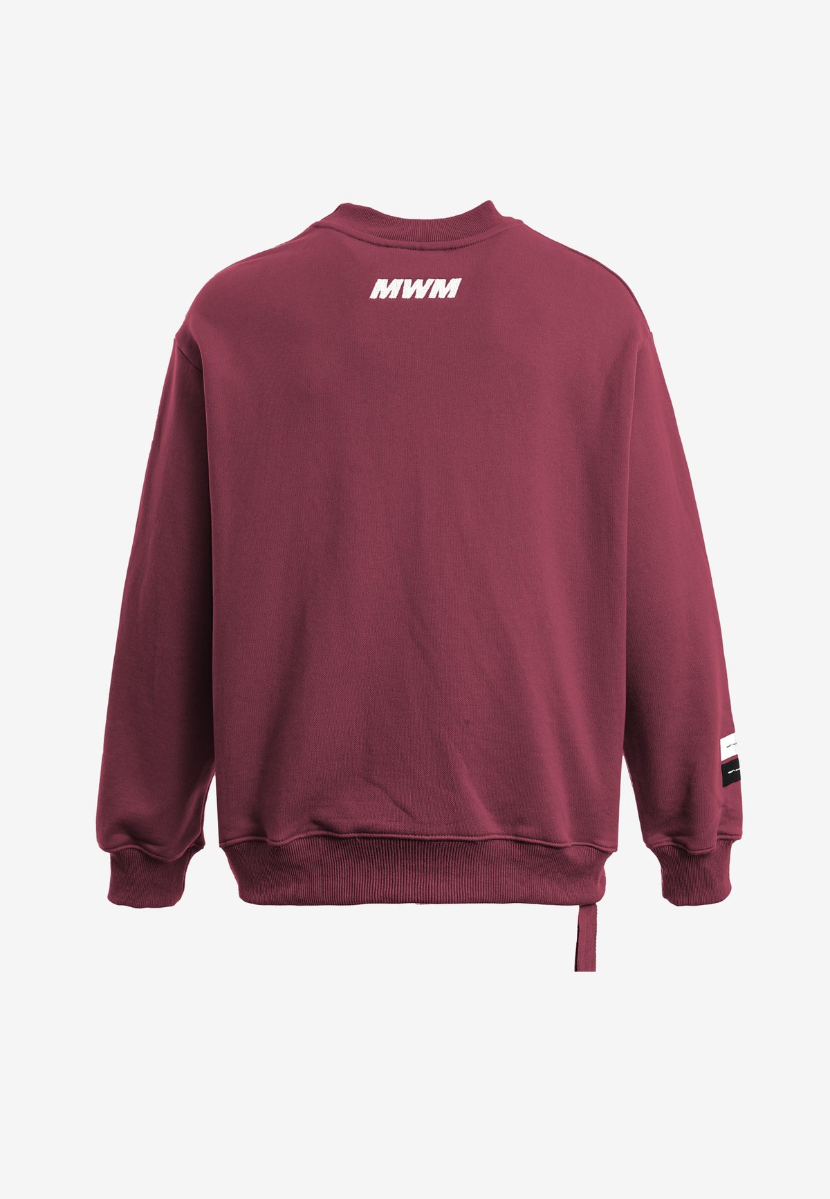 Sudadera TEDDY de corte relajado con print patchwork 3D en el frontal | MWM [PS_COLORS:BURGUNDY]