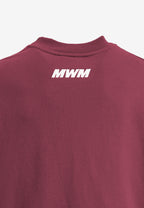 Sudadera TEDDY de corte relajado con print patchwork 3D en el frontal | MWM [PS_COLORS:BURGUNDY]