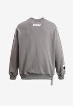 Sudadera TEDDY de corte relajado con print patchwork 3D en el frontal | MWM [PS_COLORS:GREY]
