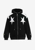 Sudadera con capucha Wings de corte relajado con estrellas frontales y alas en la espalda | MWM [PS_COLORS:BLACK]
